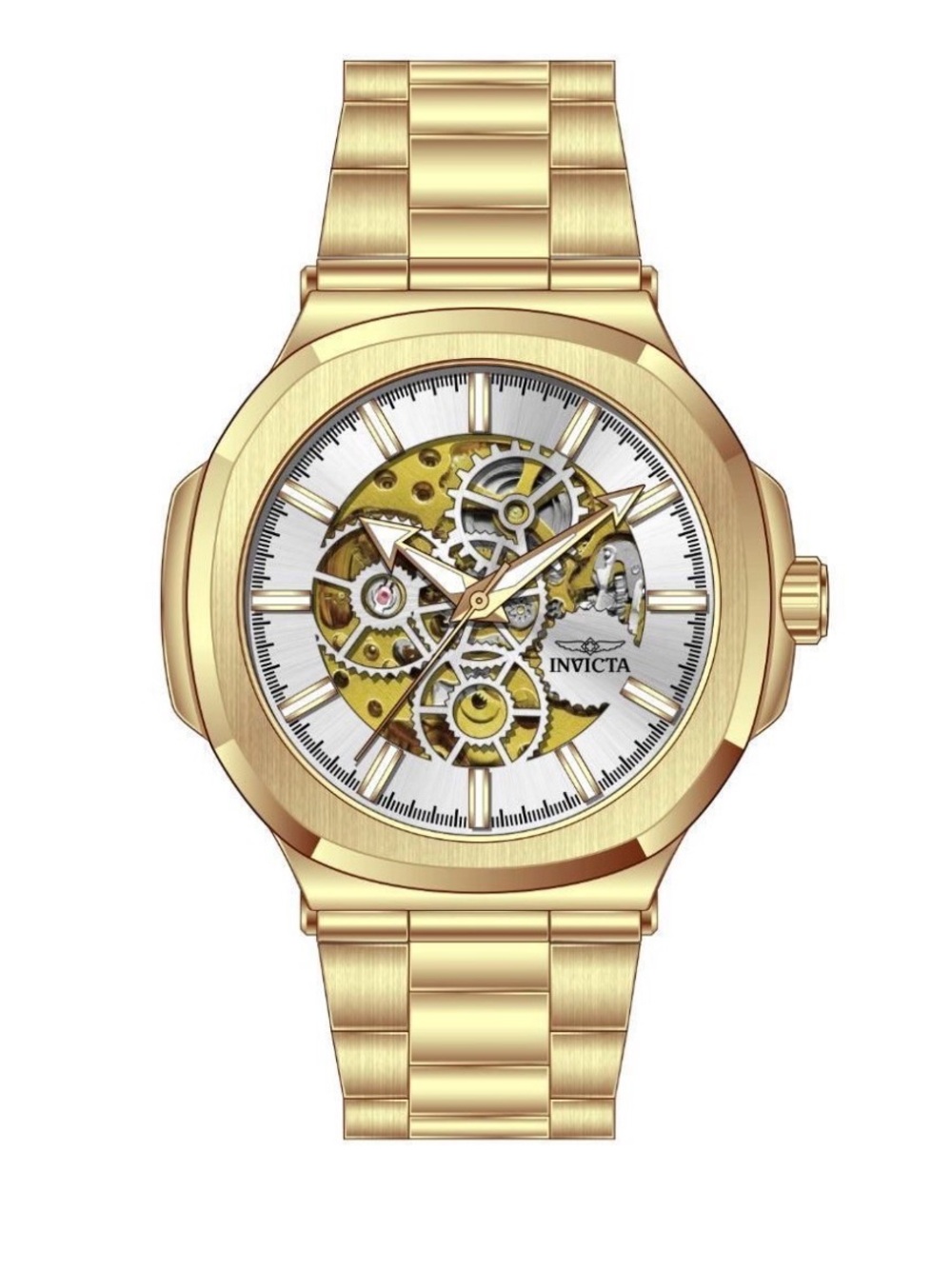 🔥 NEW Invicta Objet D Art Skeleton Mechanical Watch - 44mm Gold (Model 70005) 🔥